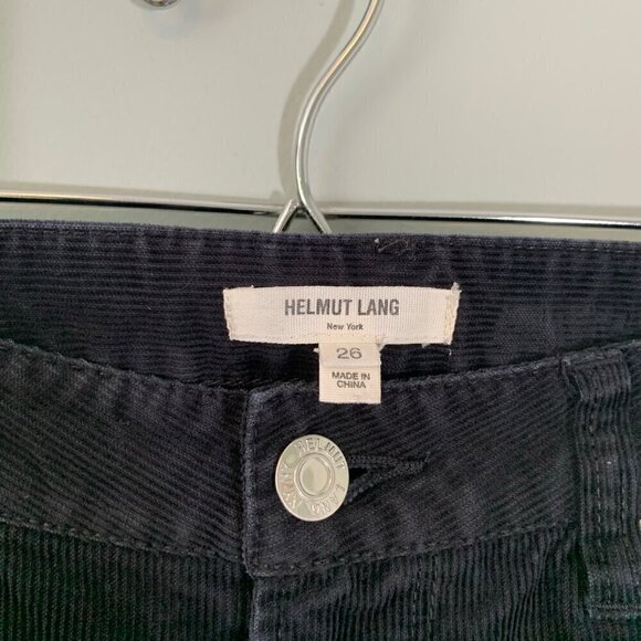 Helmut Lang black cotton stretch skinny corduroy casual career pants - Picture 4 of 10